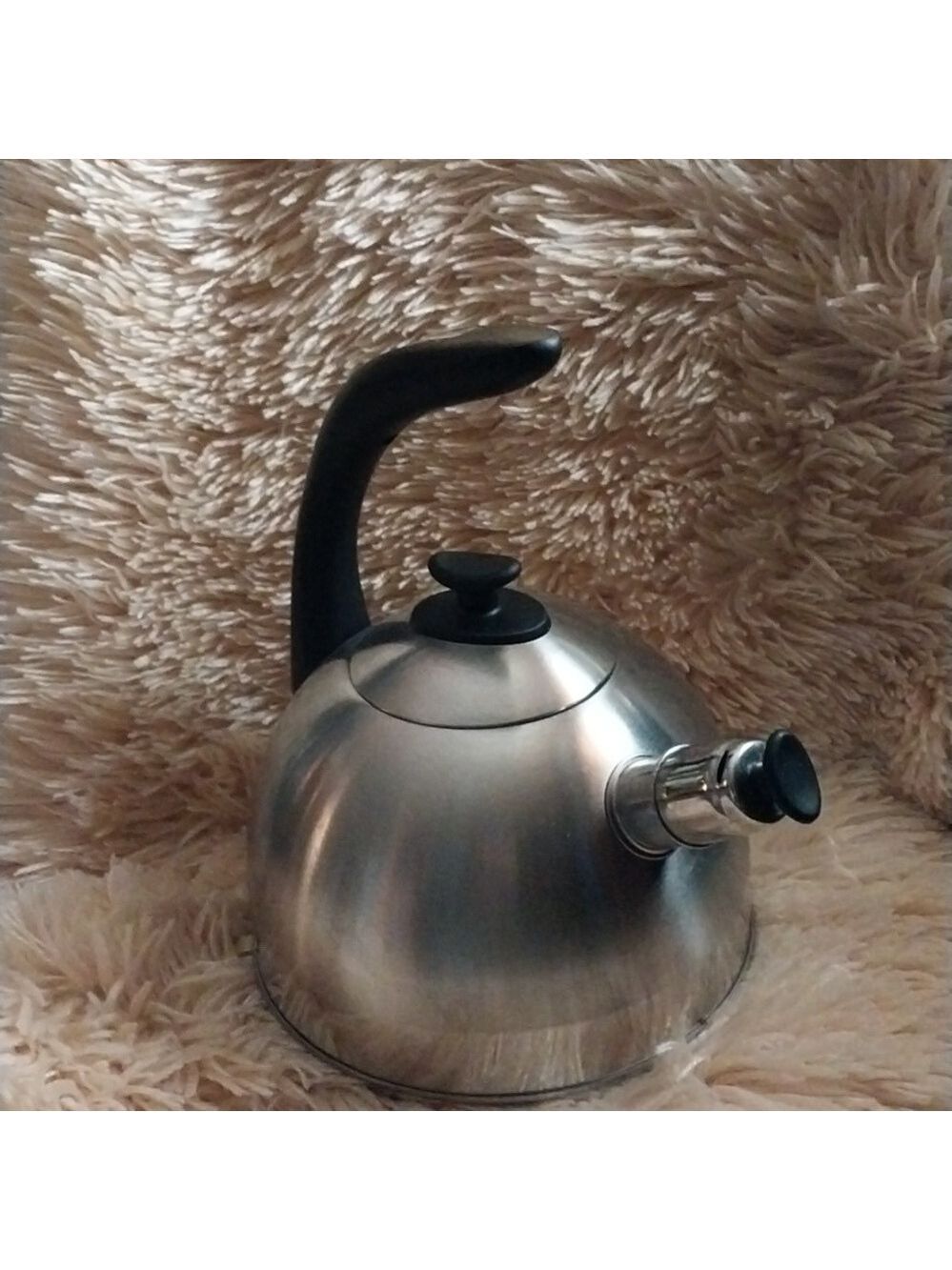 Masterclass 2.4qt Stainless Steel  Kettle Whistle  Black Ergonomic  Handle.